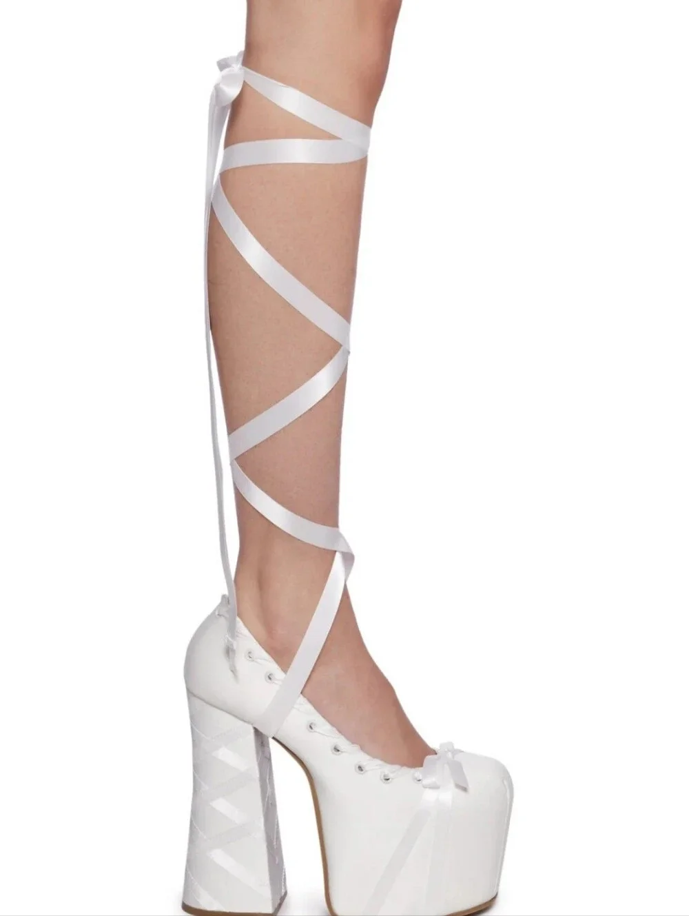 Sugar Thrillz Sweet Sonata Ballet Wrap Shoes In Off White - NIB